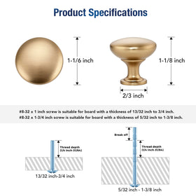 JOY DECOR brushed brass finish knob close-up shows timeless style
