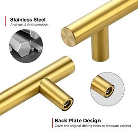 Joy Decor brushed brass finish detail enhances cabinet aesthetics
