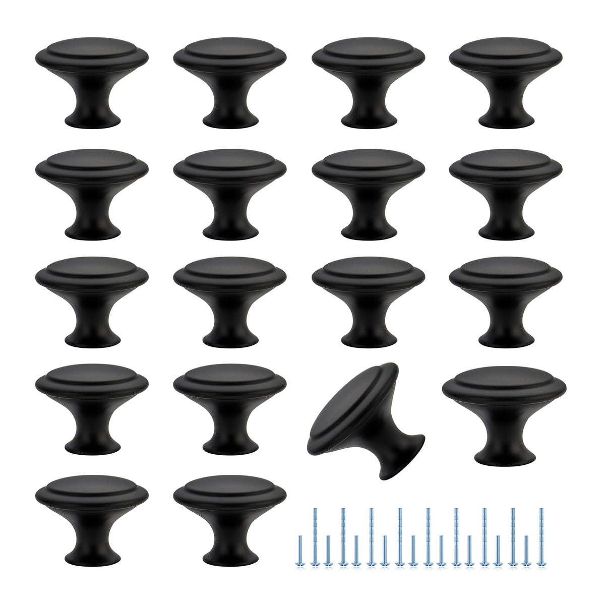 Joy Decor matte black cabinet knob close-up highlighting a smooth, secure grip