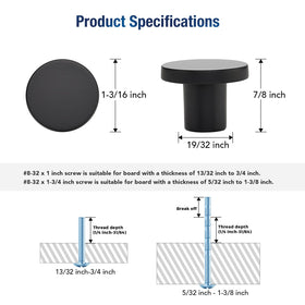 Joy Decor matte black round knobs on a cabinet for modern upgrade