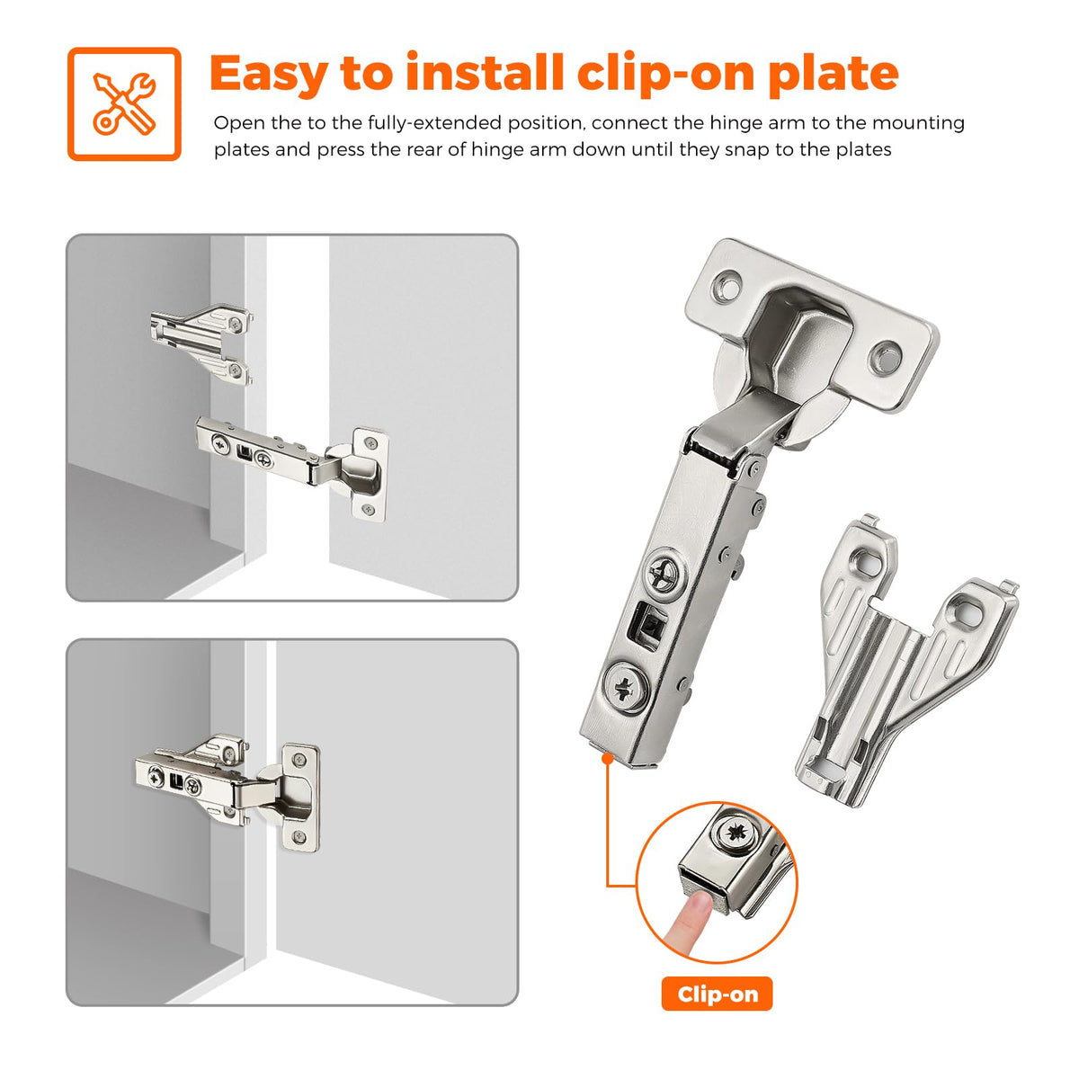 JOY DECOR quiet closing mechanism reduces noise during daily cabinet use.