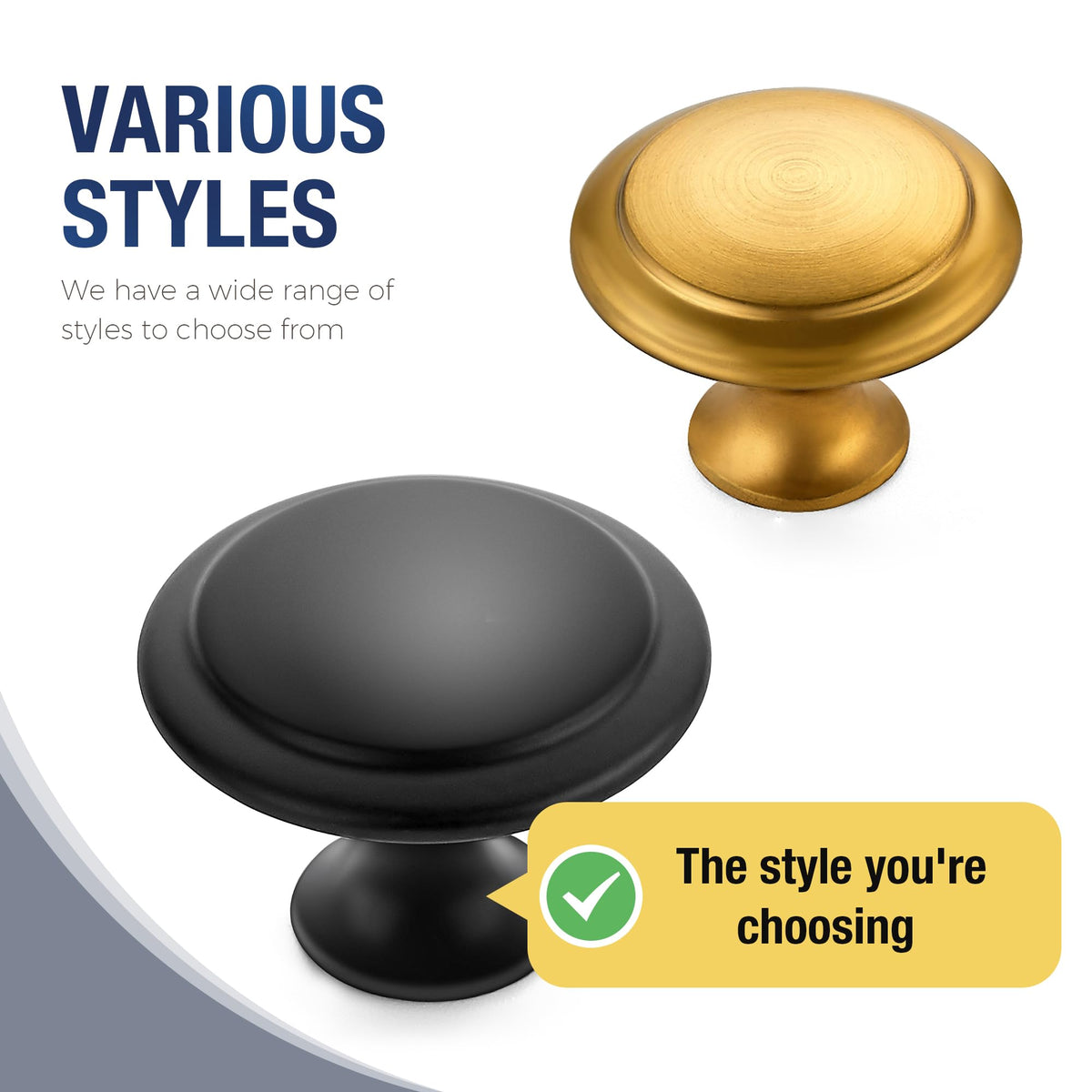 Joy Decor round knob design close-up showing elegant style and secure grip