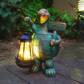 JOYBEE turtle decor for porch and lawn improves nighttime curb appeal.