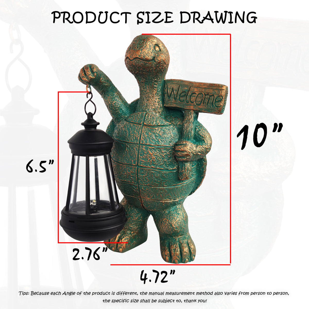 JOYBEE turtle LED light statue enhances patio ambience while saving energy.