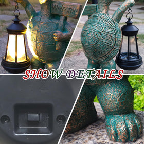 JOYBEE weather-resistant turtle figure with UV coating withstands sun and rain.