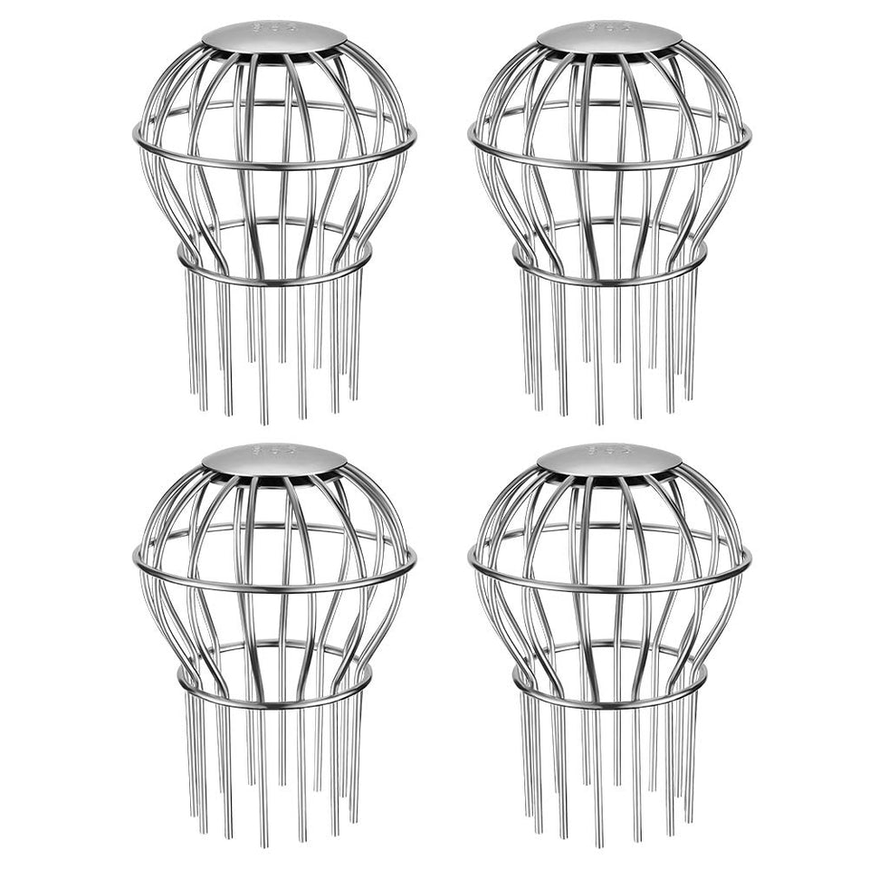 Joylight gutter guard strainer in a four-pack prevents leaves from downspout clogs