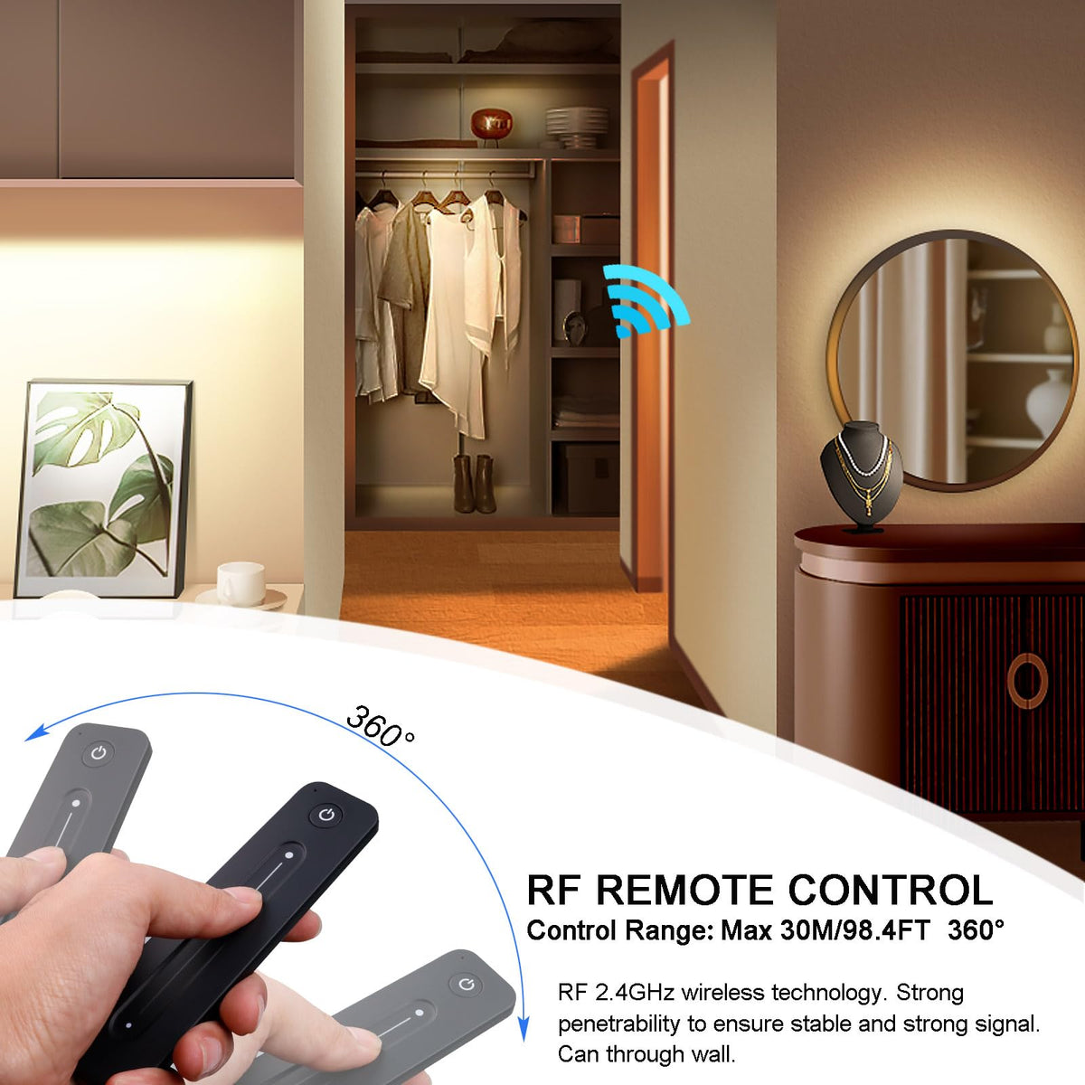 JOYLIT brightness slider offers ultra-smooth touch control for ambient lighting.