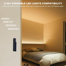 JOYLIT dimmer remembers last setting for flicker-free operation.