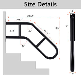 Joyofcife stair rail for porch improves stability while navigating steps.