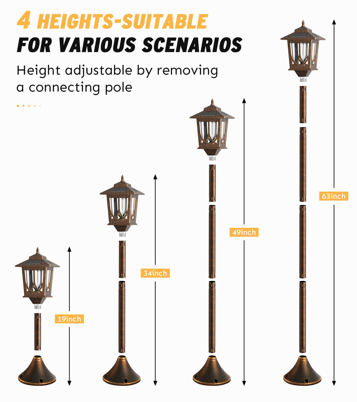 Joyoowild ground stakes and bases enable stable, wire-free installation.