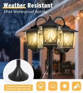 Joyoowild IP44 aluminum lamp post withstands rain and rust.