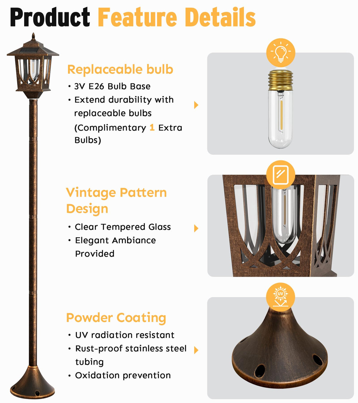 Joyoowild IP44 weatherproof post withstands rain and sun.