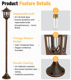 Joyoowild IP44 weatherproof post withstands rain and sun.