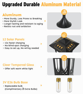 Joyoowild outdoor solar pole base mounting for quick, tool-free setup.