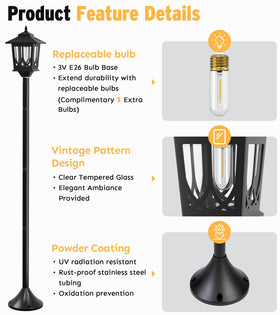 Joyoowild post with rust-proof powder coating withstands weather.