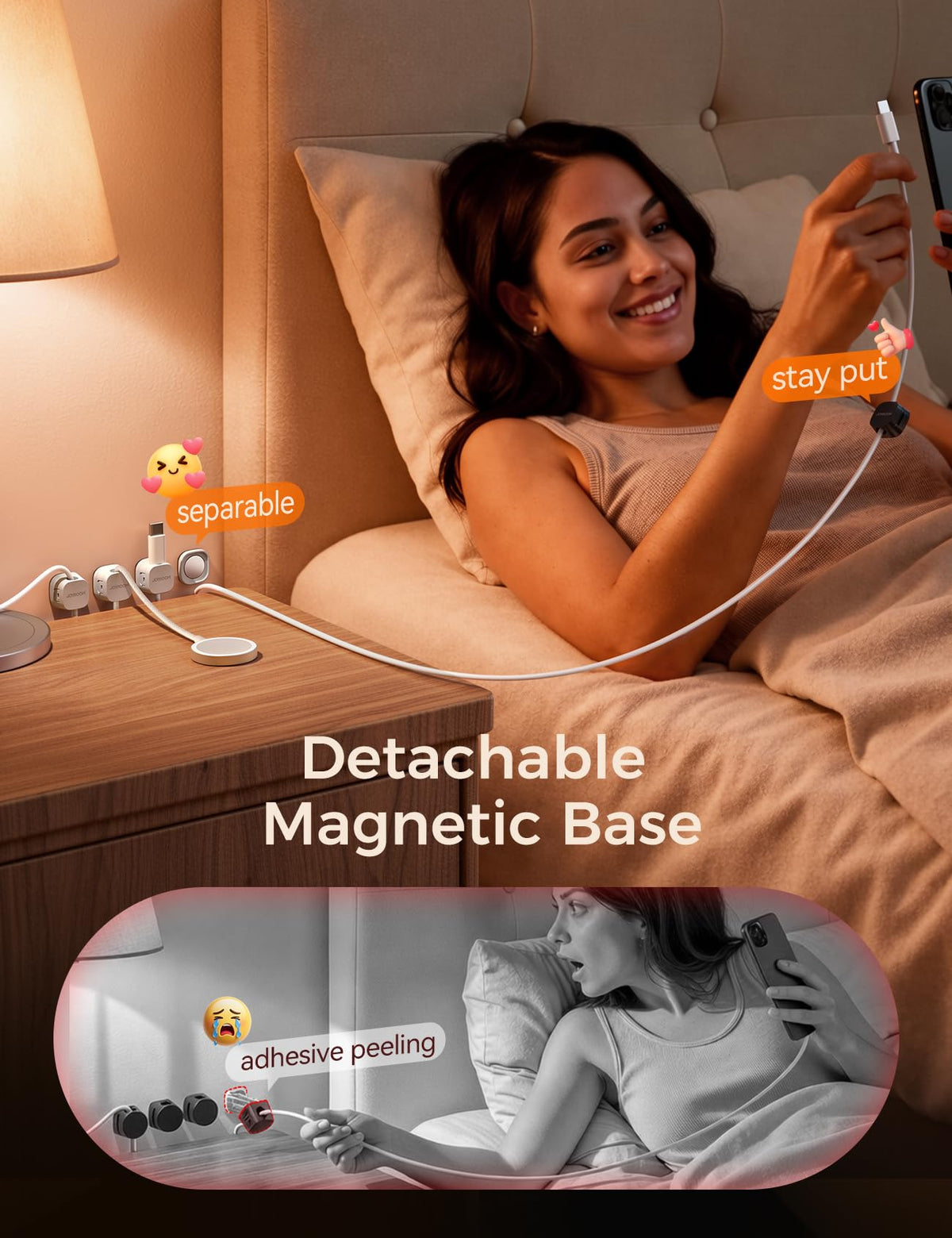 JOYROOM adhesive and magnetic 2-in-1 mount offers versatile placement.