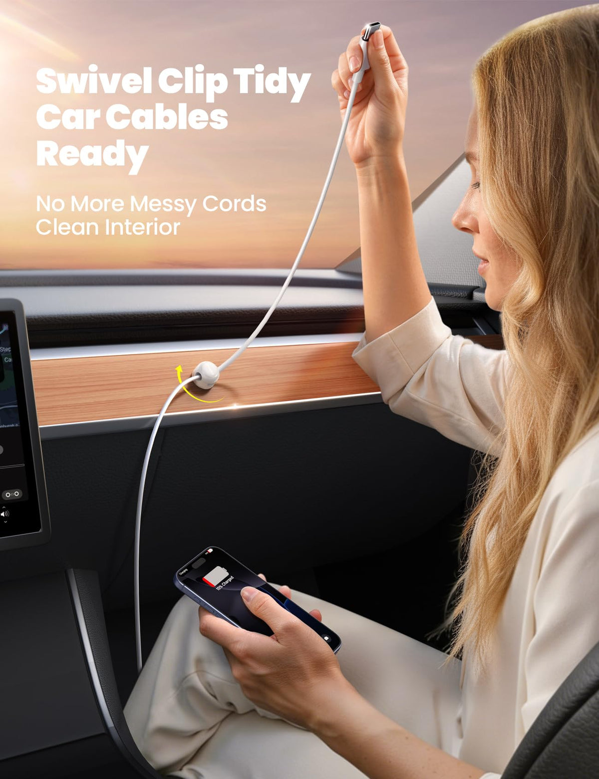 JOYROOM desk-edge-use keeps cords neatly accessible for quick charging