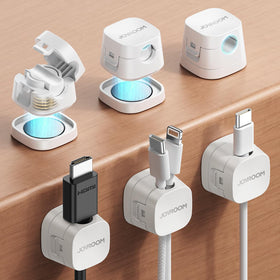JOYROOM detachable base cord clip keeps desk cords within reach.