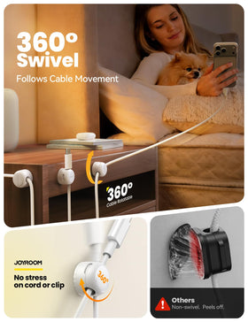 JOYROOM multi-cord-slot holds several cords at once for tidier desks.