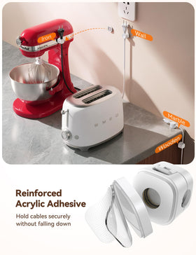 JOYROOM nightstand setup keeps bedside cords tidy and accessible.