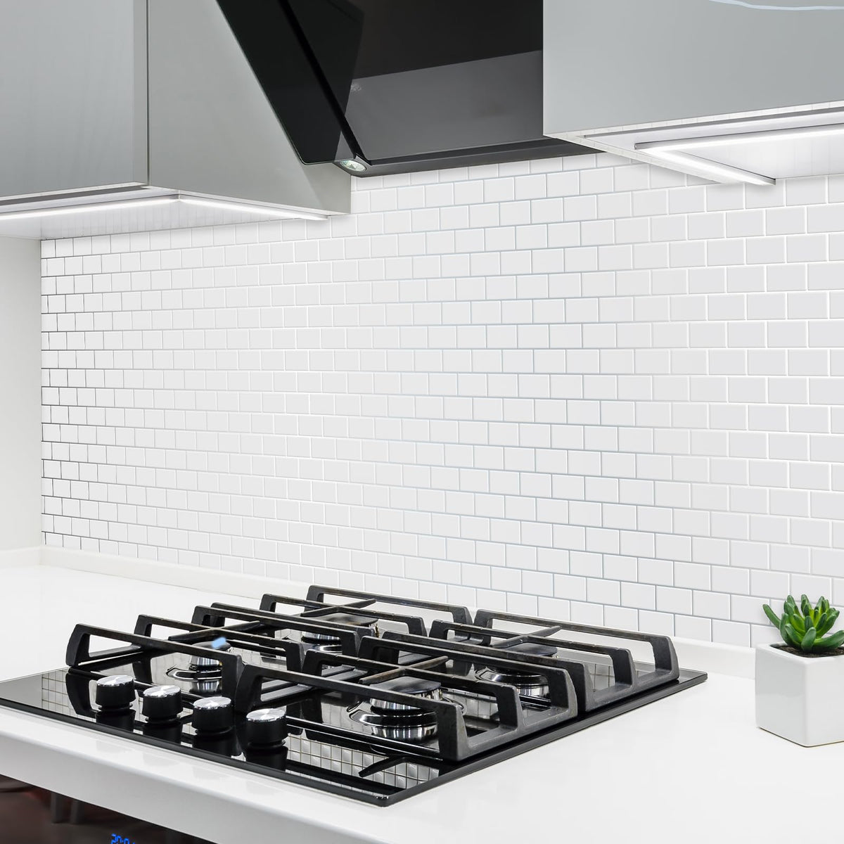Joysticky kitchen and bathroom backsplash adds stylish, practical coverage.