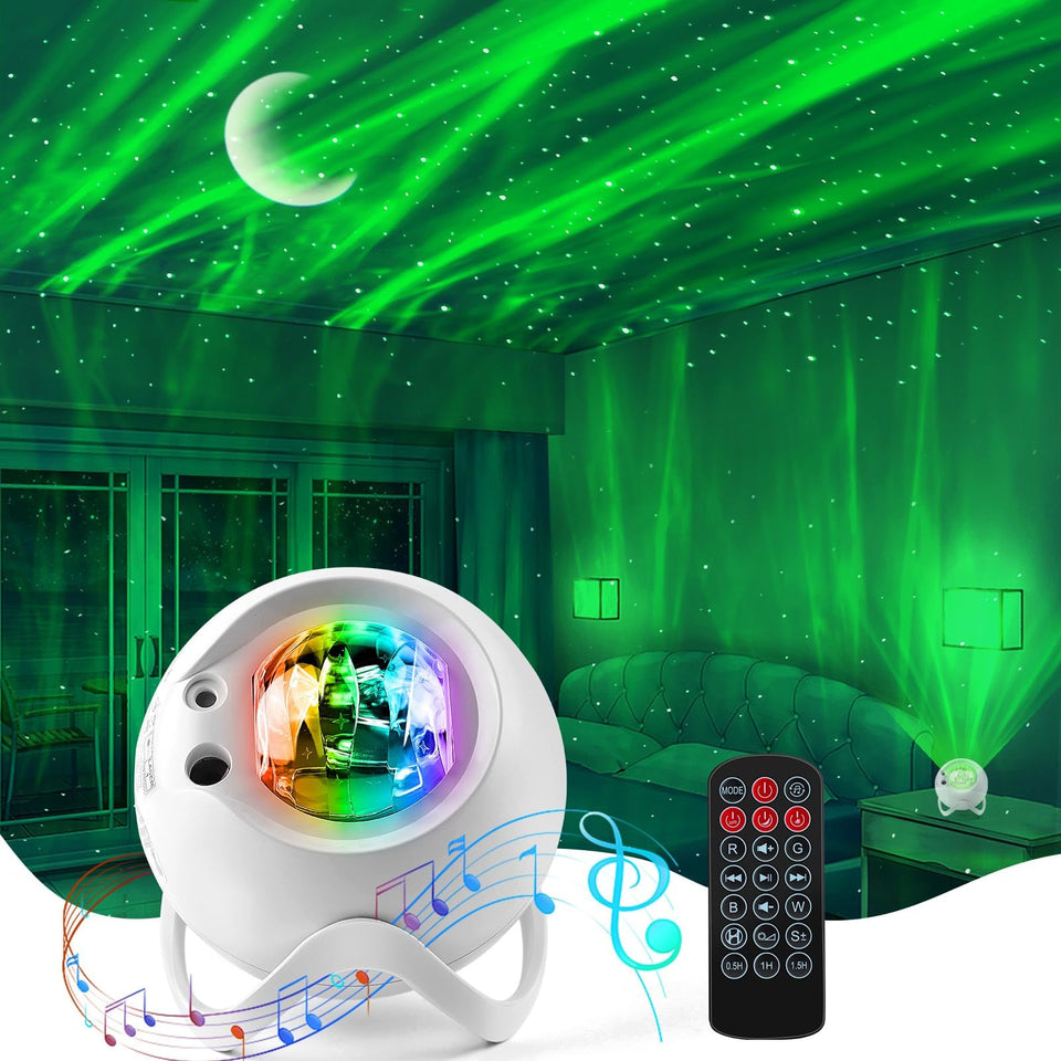 Joytey Aurora projection fills the ceiling with calming aurora colors for relaxation