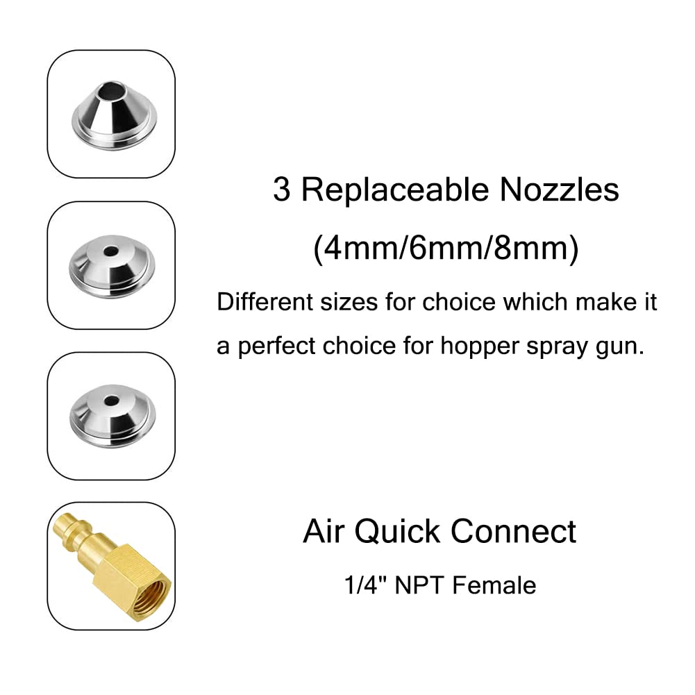 Joywayus Air Hopper spray gun with 8mm nozzle accelerates broad coats on drywall
