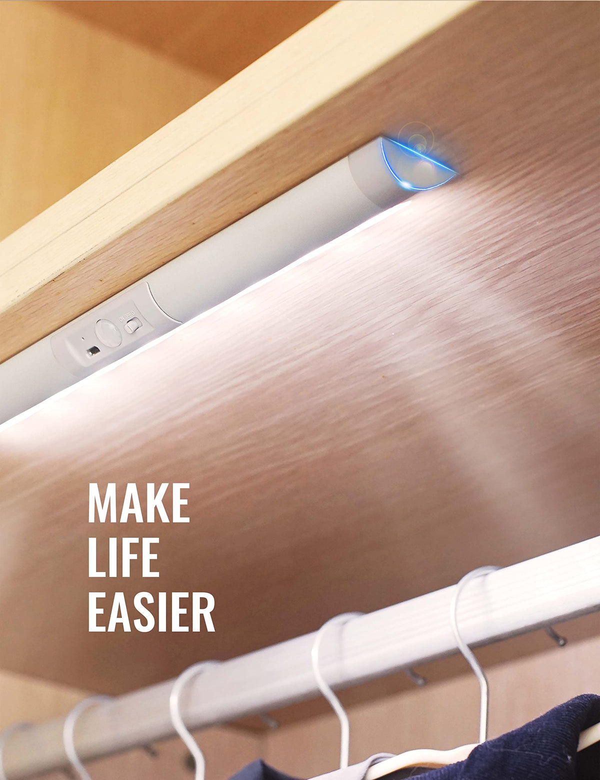Joyzy 100-lumen closet light brightens dark corners.
