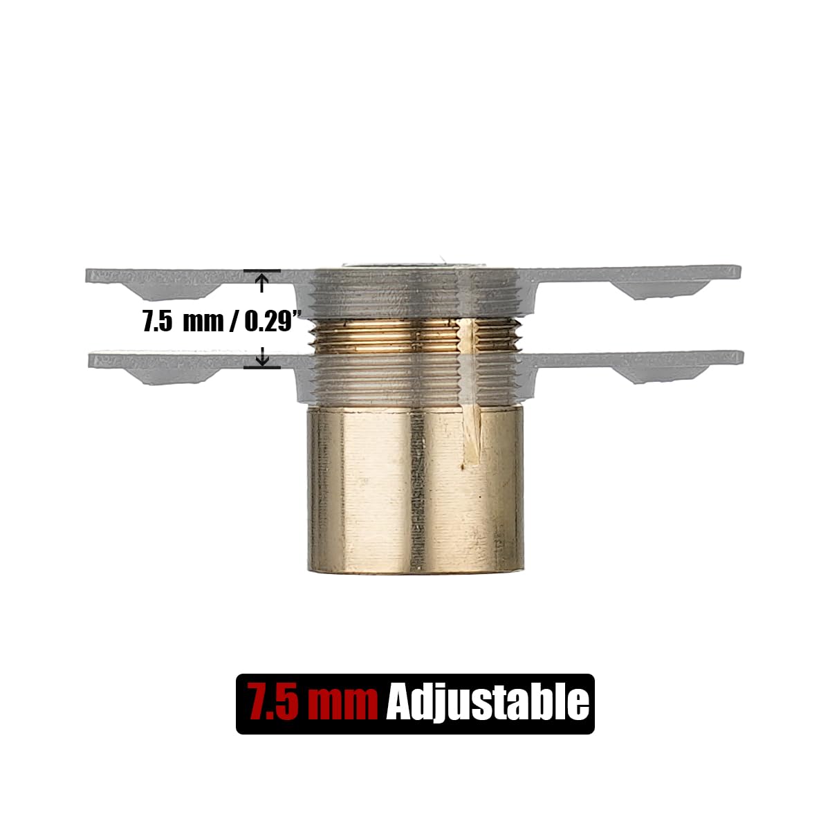 Compact, sturdy hardware with dimension guide helps fit standard doors.