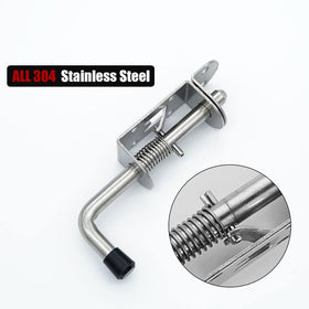 JQK 304 stainless steel barrel bolt close-up highlighting corrosion resistance.