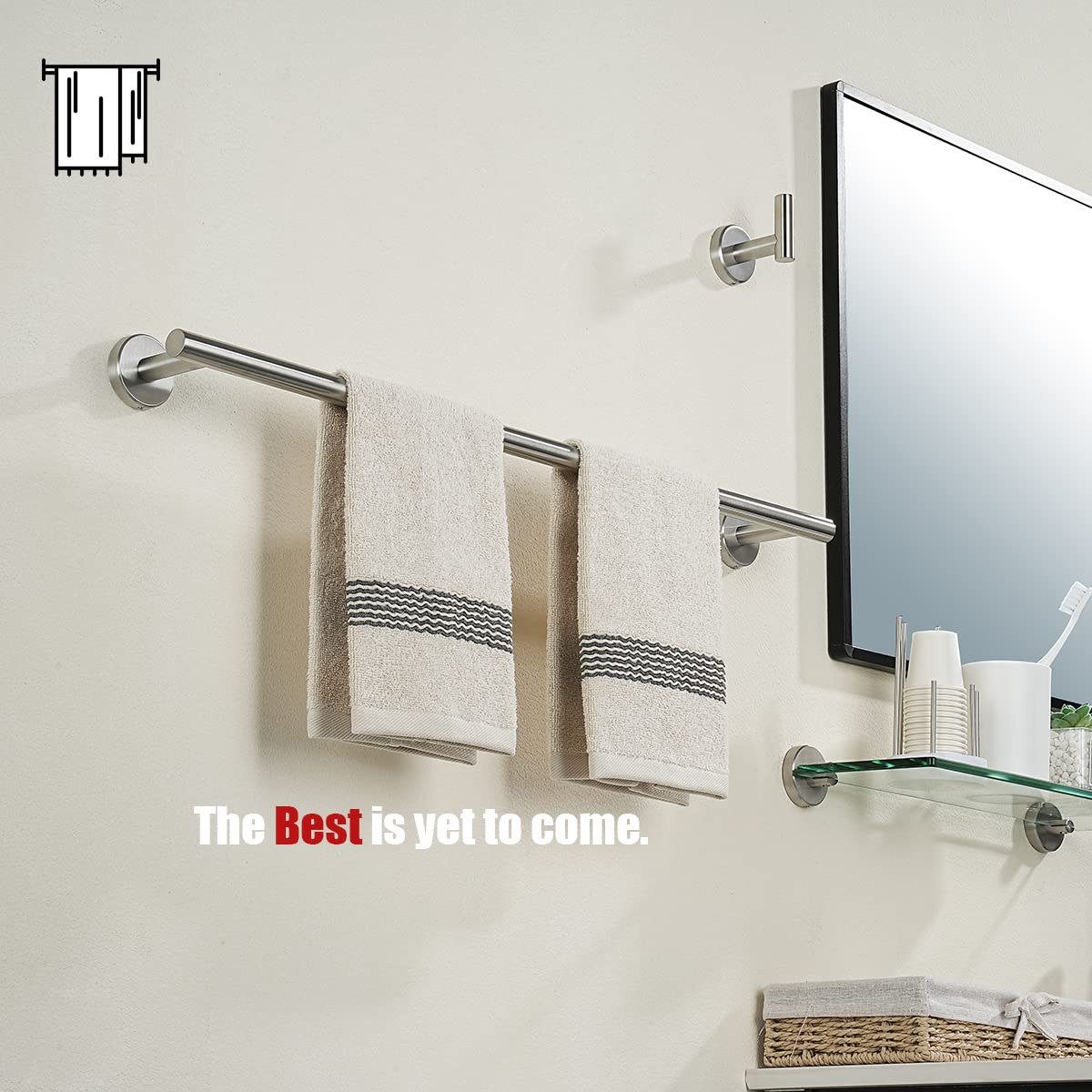 JQK champagne bronze toilet paper holder complements modern bath decor.