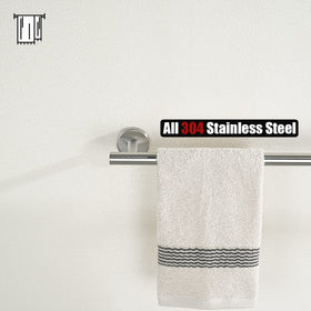 JQK towel bar brushed finish complements modern bathrooms.
