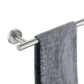 JQK bath towel bar on wall mount with brushed finish, ideal for organized towels.