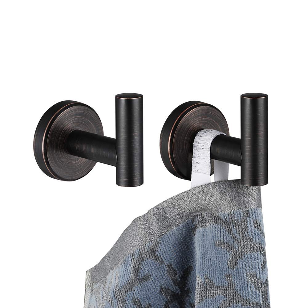 JQK TH100-ORB-P2 towel hook in oil rubbed bronze for bathroom organization