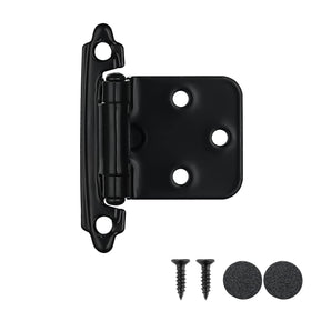 JQK CH200-BK-P20 overlay hinge in matte black for flush cabinet doors