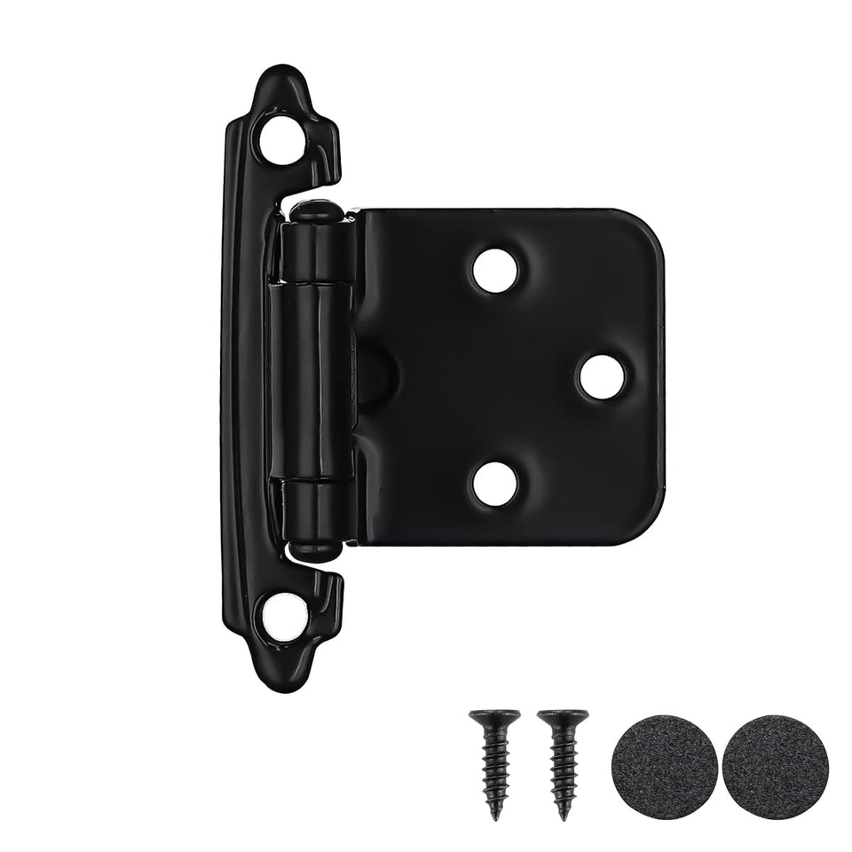 JQK CH200-BK-P20 overlay hinge in matte black for flush cabinet doors
