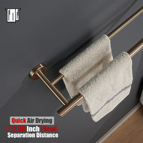 JQK champagne bronze two towel hooks ready for towels