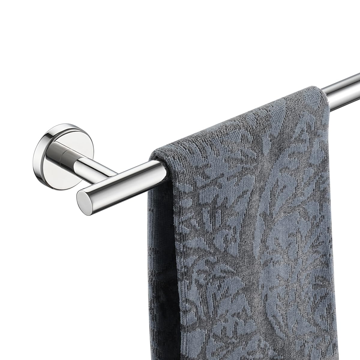 JQK chrome towel bar 27-inch mounted on wall for organized drying