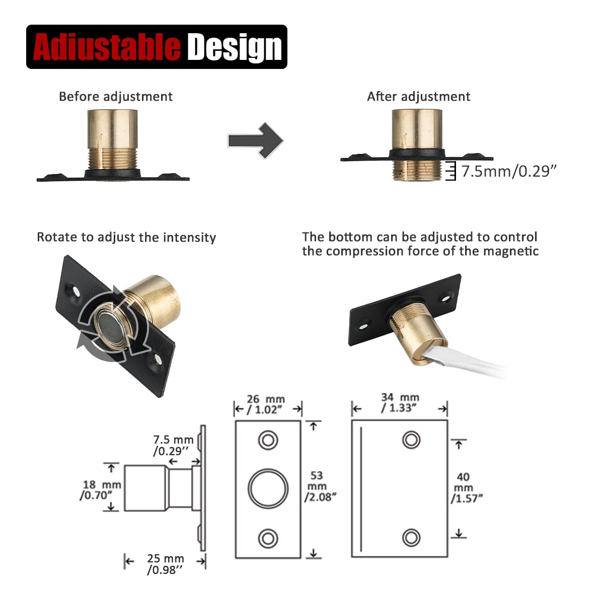 JQK HBC120-BK-P4 with strike plate included for easy mounting.