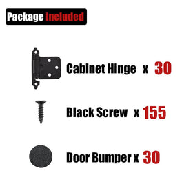JQK matte black finish hinges in package for easy kitchen upgrade.