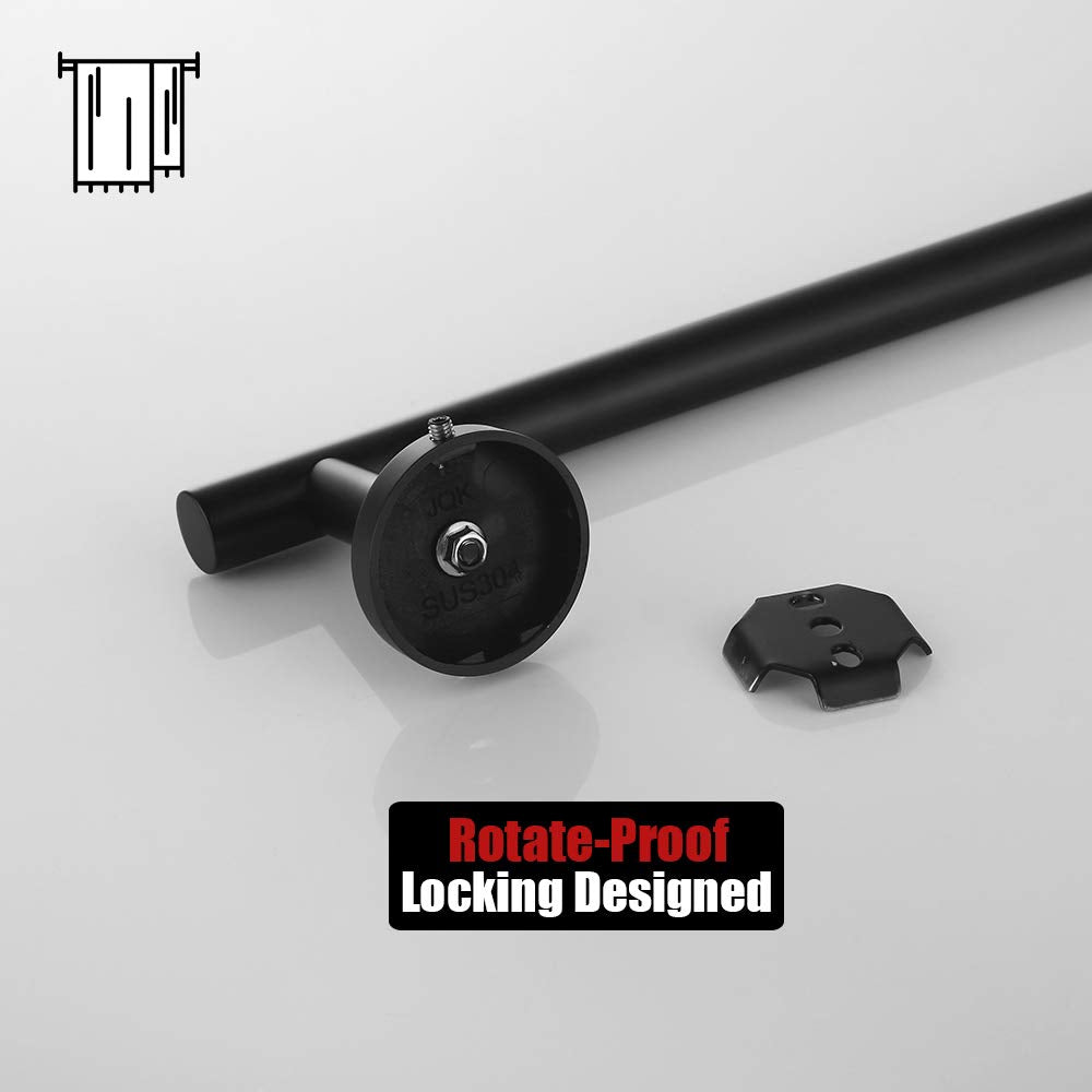 JQK matte black finish towel bar suits modern bathroom design