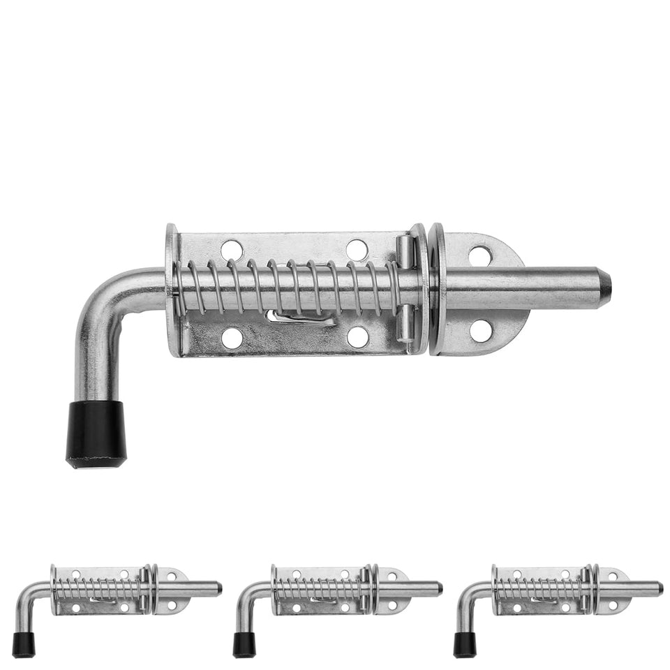 JQK Spring Loaded Latch Pin front view in brushed finish for secure doors and cabinets.