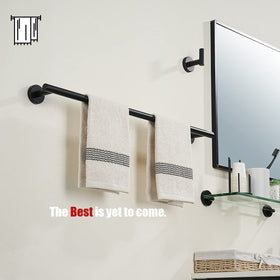 JQK black towel bar 304 stainless steel finish conveys rust resistance