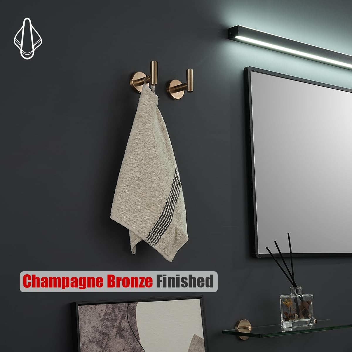 JQK 0.8mm stainless steel towel-hook endures daily bathroom use