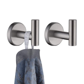 JQK TH100-BN-P2 brushed bathroom towel hook on wall for organized towels
