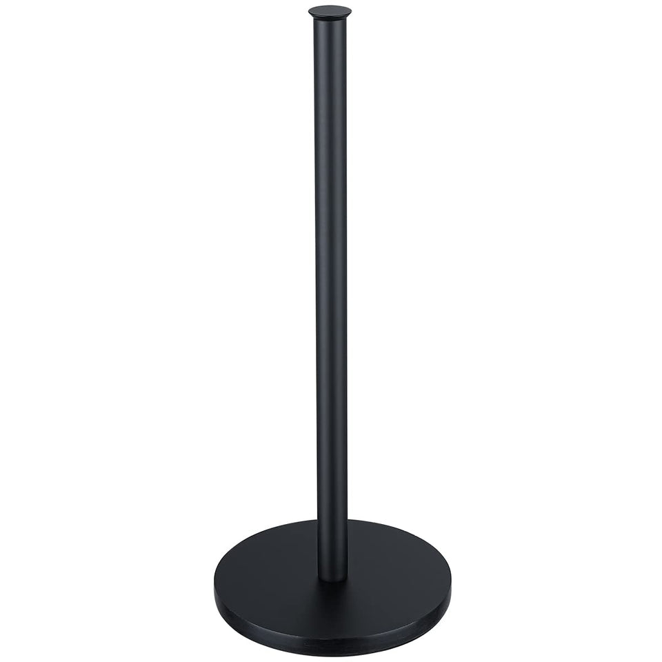 JQK toilet paper storage stand in matte black, a compact all-in-one solution for bathrooms.
