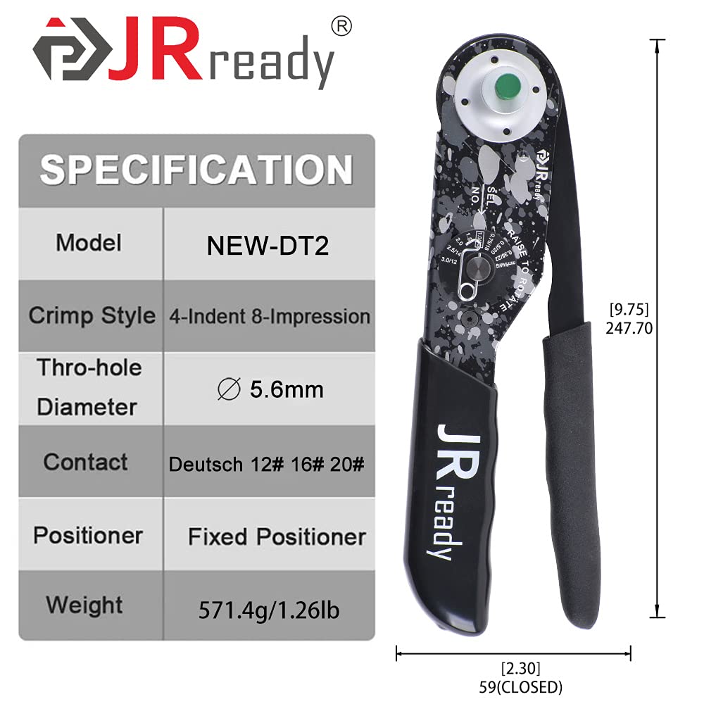 JRready NEW-DT2 Deutsch solid contacts compatibility with DT, DTM and DTP for 12–22 AWG.
