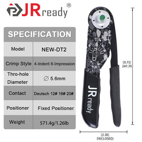 JRready NEW-DT2 Deutsch solid contacts compatibility with DT, DTM and DTP for 12–22 AWG.