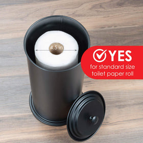 JS Jackson Supplies easy-refill lid design for quick replacement of rolls.