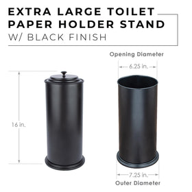 JS Jackson Supplies large-capacity holder matte black stores up to three oversized rolls.